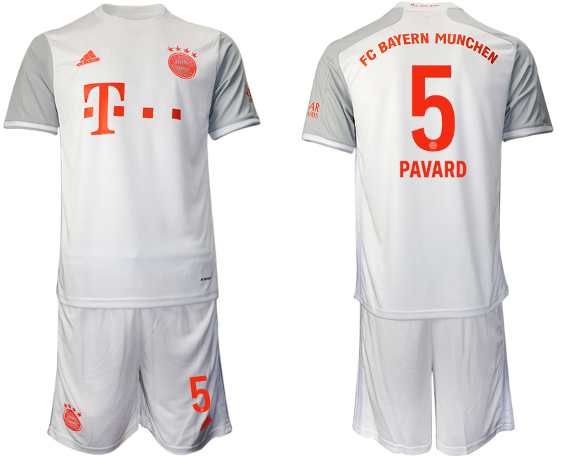 Men 2020-2021 club Bayern Munich away #5 white Soccer Jerseys